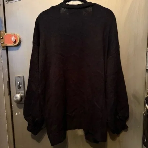 Retro Boho Floral Patched Drop Shoulder Open front Sweater Cardigan - NWOT - Picture 13 of 16